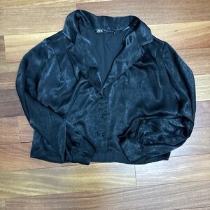Zara Shimmering Black Women's Blazer